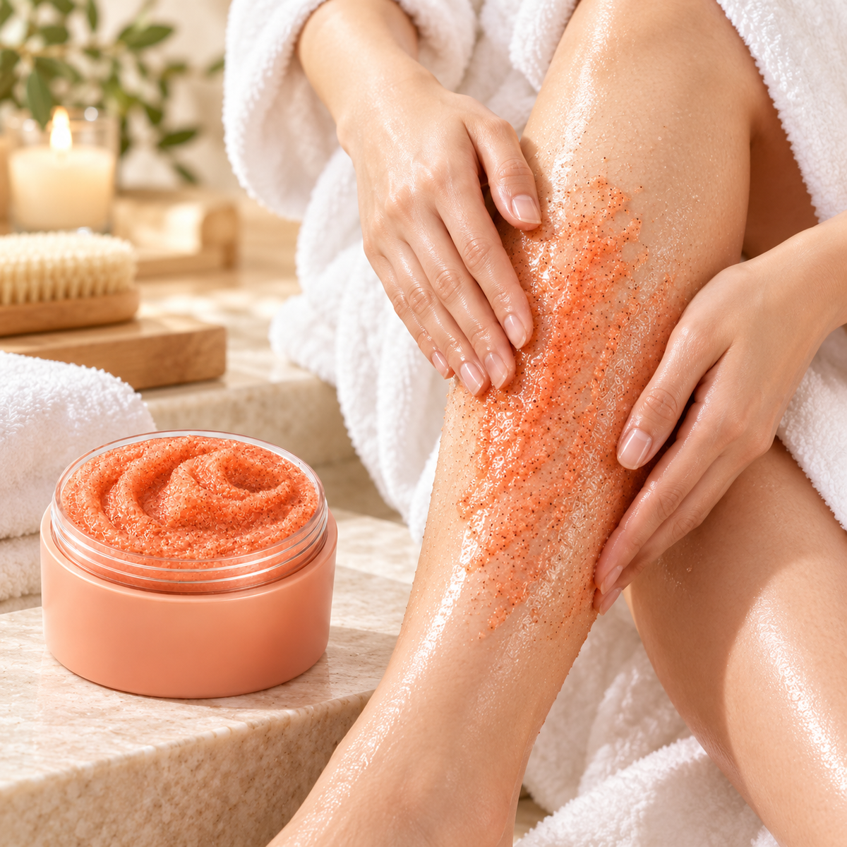 🧡 Body Scrub | Oil-Infused Spa | Women Silky Exfoliating Glow