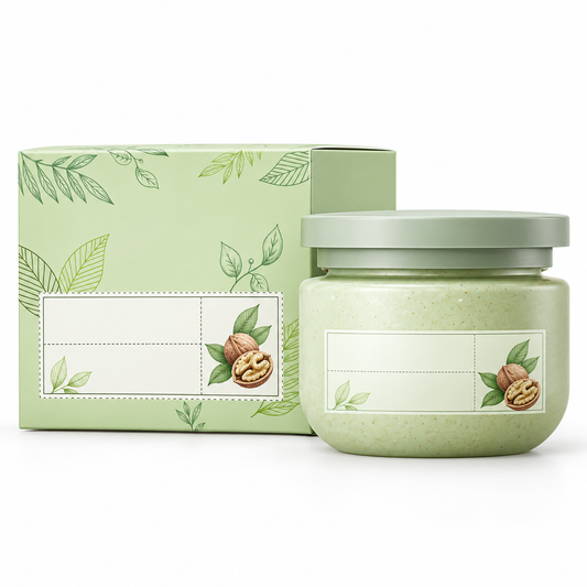 🥜 Body Scrub | Walnut Sea-Salt Shower | Women Silky Smooth-Glow